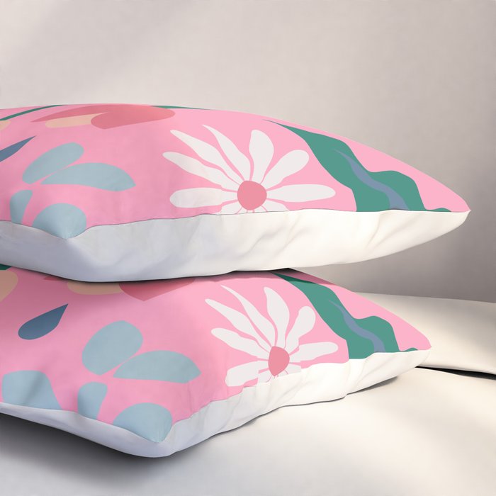 Flowers in Pink Pillow Sham Gallery Image 3