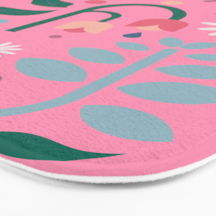 Flowers in Pink Bath Mat Gallery Image 3