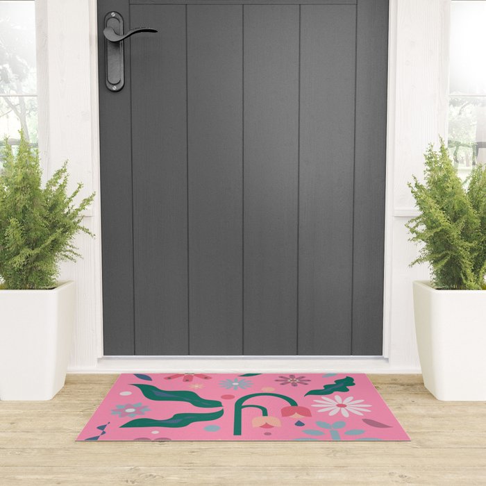 Flowers in Pink Welcome Mat Gallery Image 3