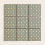 Midcentury Stars and Dots Pattern in Light Blue Gray and Cream Wood Wall Art Gallery Image 1