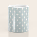 Midcentury Stars and Dots Pattern in Light Blue Gray and Cream Coffee Mug Gallery Image 4