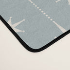 Midcentury Stars and Dots Pattern in Light Blue Gray and Cream Desk Mat Gallery Image 4