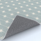 Midcentury Stars and Dots Pattern in Light Blue Gray and Cream Rug Gallery Image 4