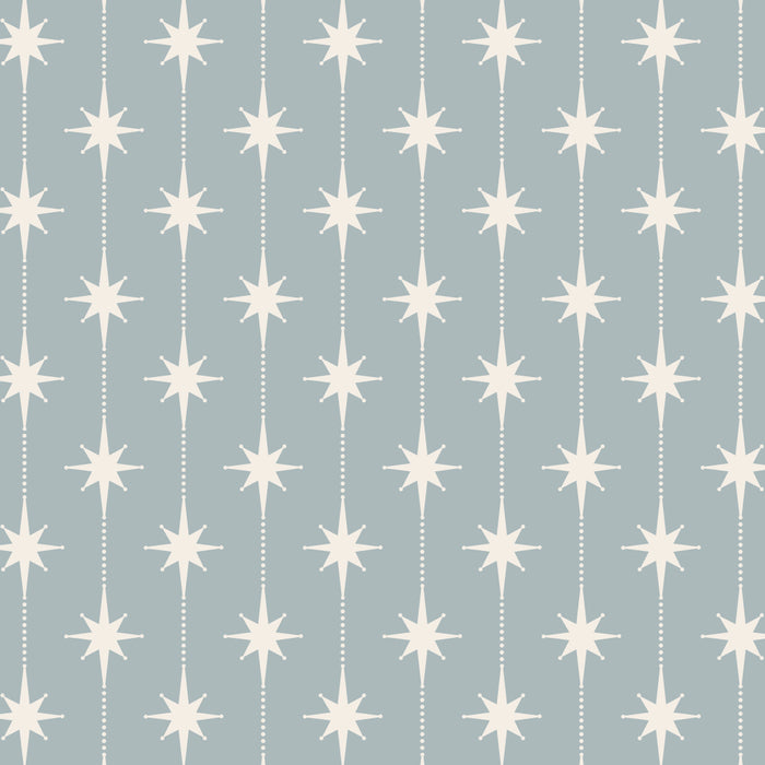 Midcentury Stars and Dots Pattern in Light Blue Gray and Cream Coffee Mug Gallery Image 2