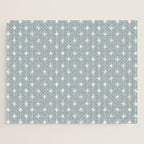 Midcentury Stars and Dots Pattern in Light Blue Gray and Cream Jigsaw Puzzle Gallery Image 1