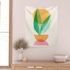 Summer Stack Abstract Plant Illustration Wall Tapestry Gallery Image 2