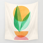 Summer Stack Abstract Plant Illustration Wall Tapestry Gallery Image 4