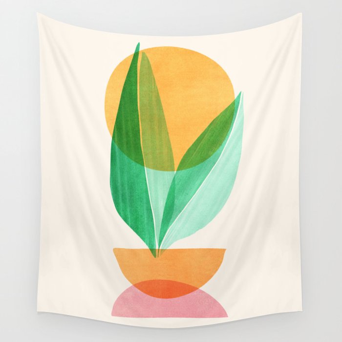Summer Stack Abstract Plant Illustration Wall Tapestry Gallery Image 4