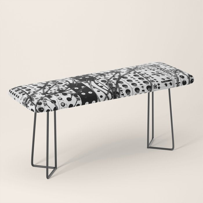 analog synthesizer system - modular black and white Bench Gallery Image 1