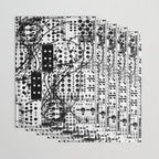 analog synthesizer system - modular black and white Wrapping Paper Gallery Image 3