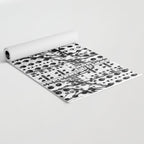 analog synthesizer system - modular black and white Yoga Mat Gallery Image 2