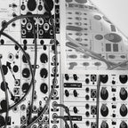 analog synthesizer system - modular black and white Wall Tapestry Gallery Image 3