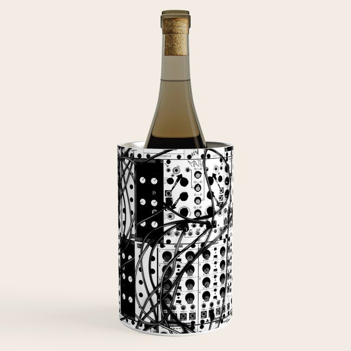 analog synthesizer system - modular black and white Wine Chiller Gallery Image 1