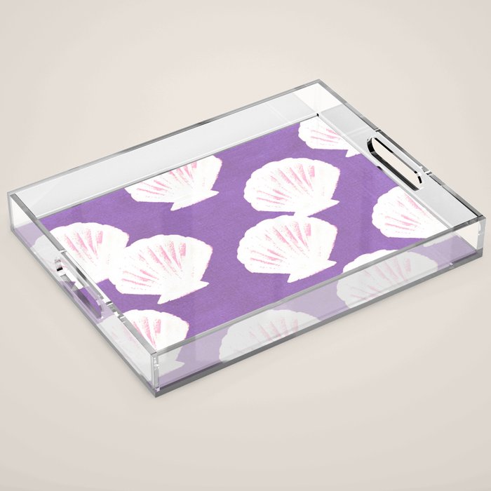 Purple Shells Pattern Acrylic Tray Gallery Image 1