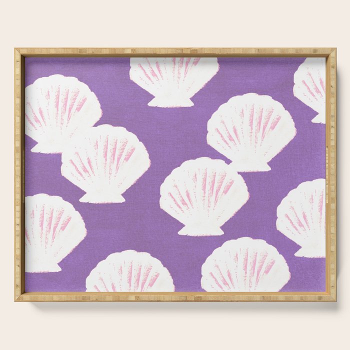 Purple Shells Pattern Serving Tray Gallery Image 1