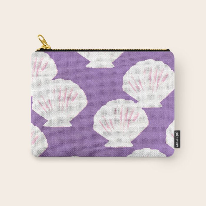 Purple Shells Pattern Carry All Pouch Gallery Image 1