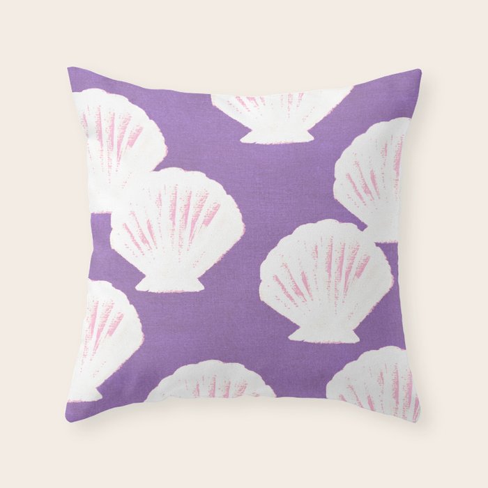 Purple Shells Pattern Throw Pillow Gallery Image 6