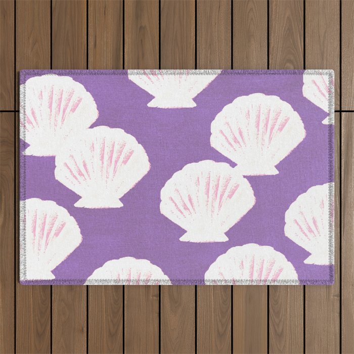 Purple Shells Pattern Outdoor Rug Gallery Image 1