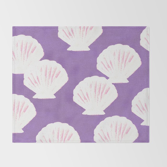 Purple Shells Pattern Throw Blanket Gallery Image 2