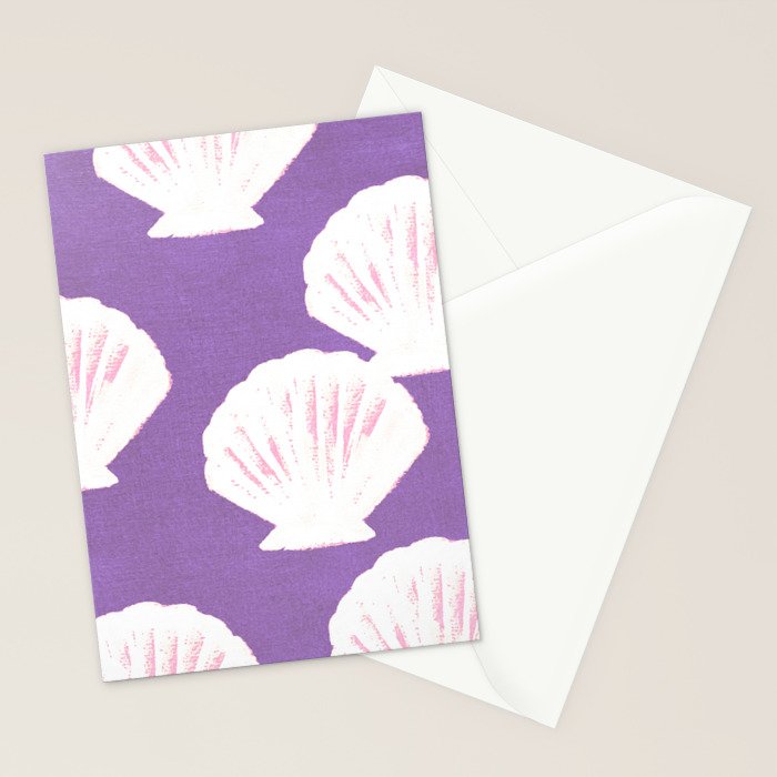 Purple Shells Pattern Stationery Card Gallery Image 2