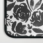 Simple black and white flower garden Laptop Sleeve Gallery Image 3