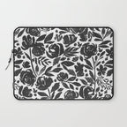 Simple black and white flower garden Laptop Sleeve Gallery Image 1