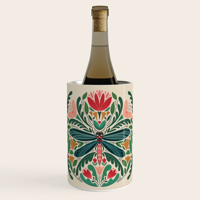 Dragonfly Folk Design Wine Chiller Gallery Image 1