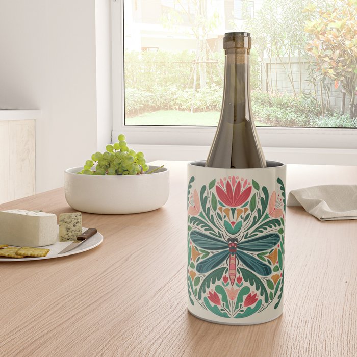 Dragonfly Folk Design Wine Chiller Gallery Image 4