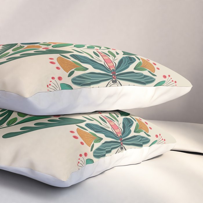 Dragonfly Folk Design Pillow Sham Gallery Image 3
