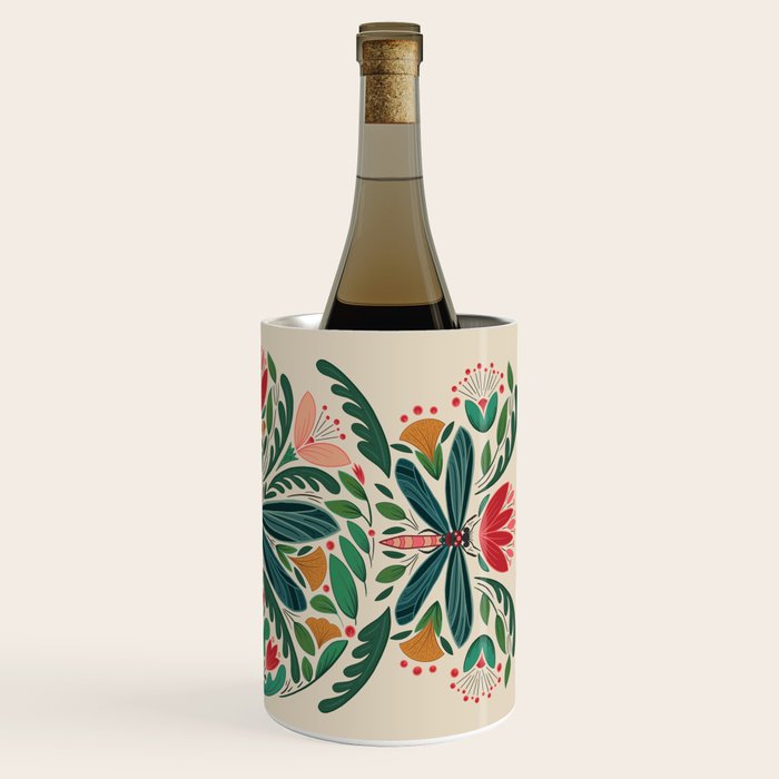 Dragonfly Folk Design Wine Chiller Gallery Image 3