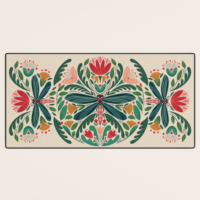 Dragonfly Folk Design Desk Mat Gallery Image 3