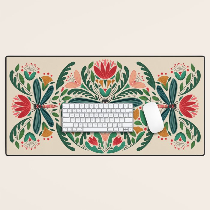 Dragonfly Folk Design Desk Mat Gallery Image 1