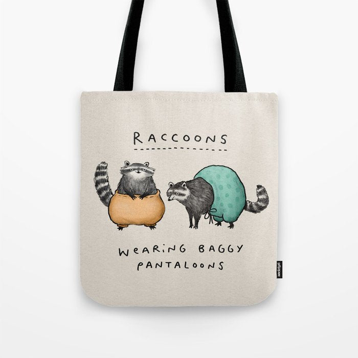 Raccoons Wearing Baggy Pantaloons Tote Bag Gallery Image 1