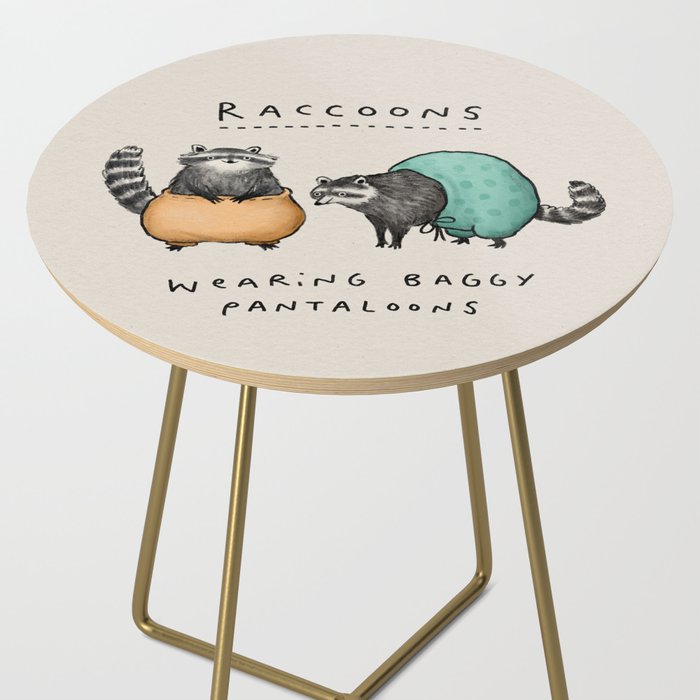 Raccoons Wearing Baggy Pantaloons Side Table Gallery Image 2