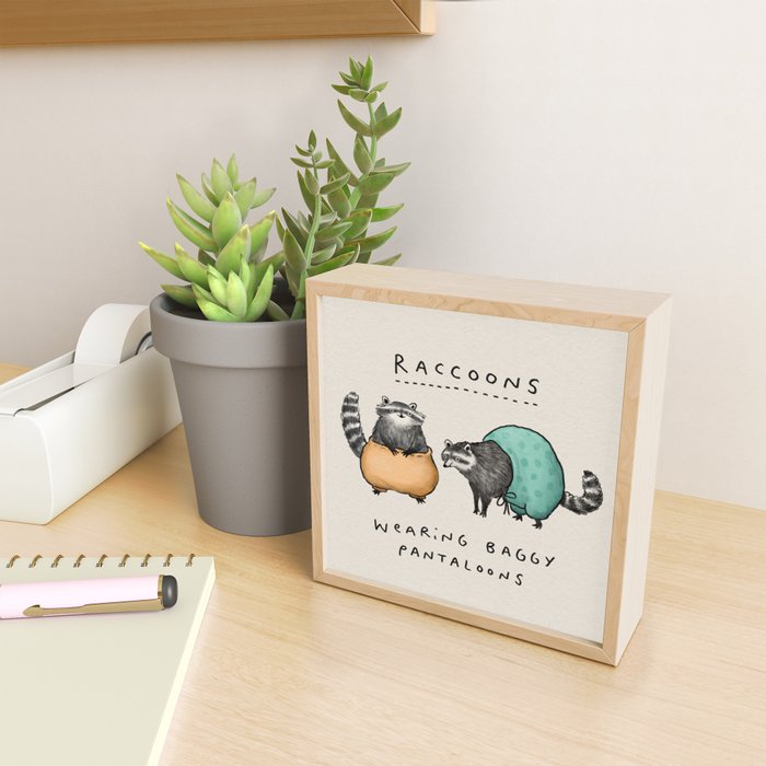 Raccoons Wearing Baggy Pantaloons Mini Art Print Gallery Image 2