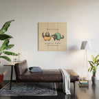 Raccoons Wearing Baggy Pantaloons Wood Wall Art Gallery Image 2