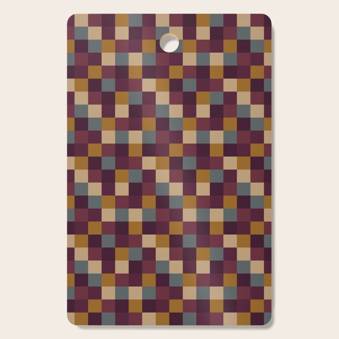 Bold Autumn Checks Pattern - Small XIII Cutting Board Gallery Image 1