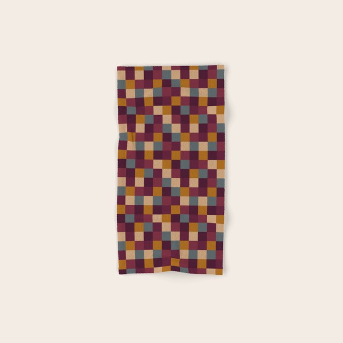 Bold Autumn Checks Pattern - Small XIII Bath Towel Gallery Image 1