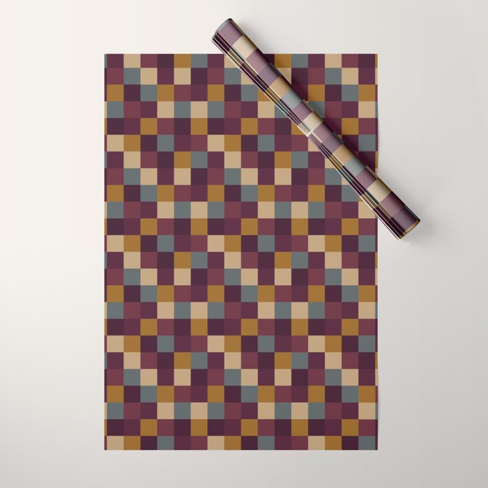 Bold Autumn Checks Pattern - Small XIII Wrapping Paper Gallery Image 1
