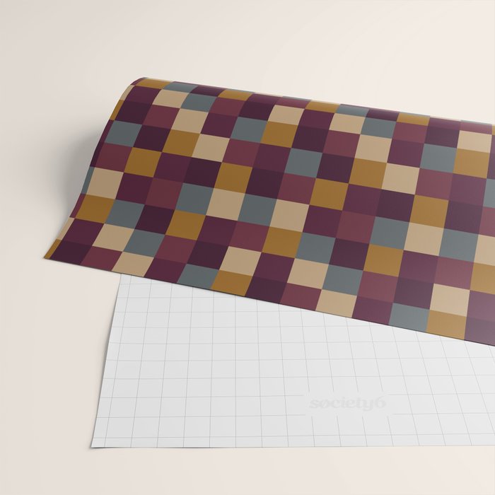 Bold Autumn Checks Pattern - Small XIII Wrapping Paper Gallery Image 2