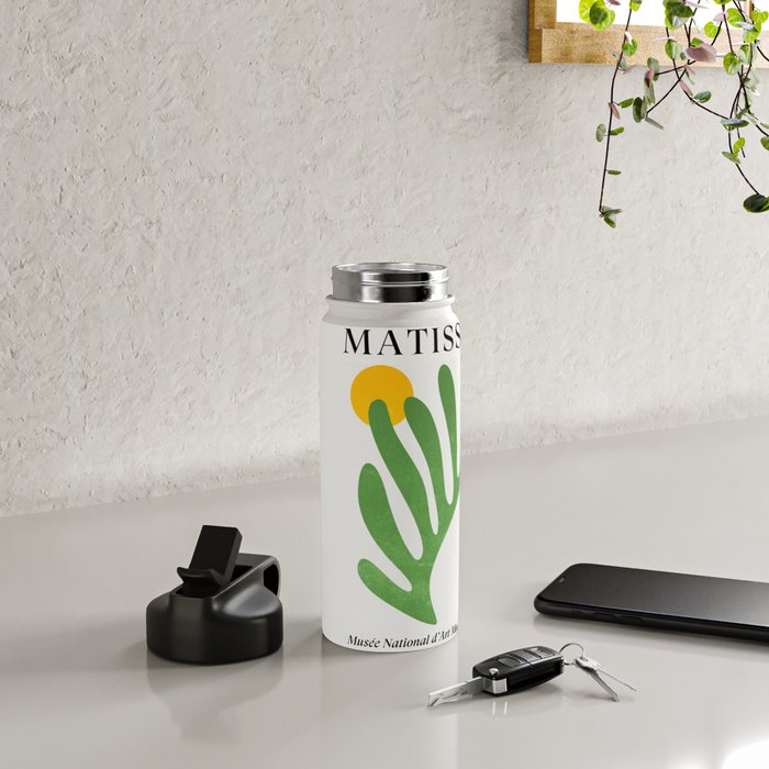 Green Leaf & Sun: Matisse Edition | Mid Century Series Water Bottle Gallery Image 4