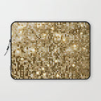 Golden Metallic Glitter Sequins Laptop Sleeve Gallery Image 1