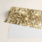 Golden Metallic Glitter Sequins Wrapping Paper Gallery Image 2