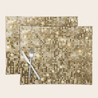 Golden Metallic Glitter Sequins Placemat Gallery Image 1