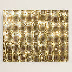 Golden Metallic Glitter Sequins Jigsaw Puzzle Gallery Image 1