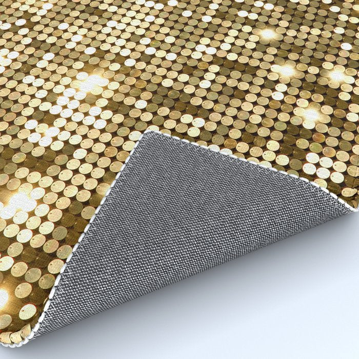 Golden Metallic Glitter Sequins Rug Gallery Image 4