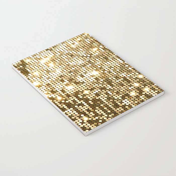 Golden Metallic Glitter Sequins Notebook Gallery Image 3