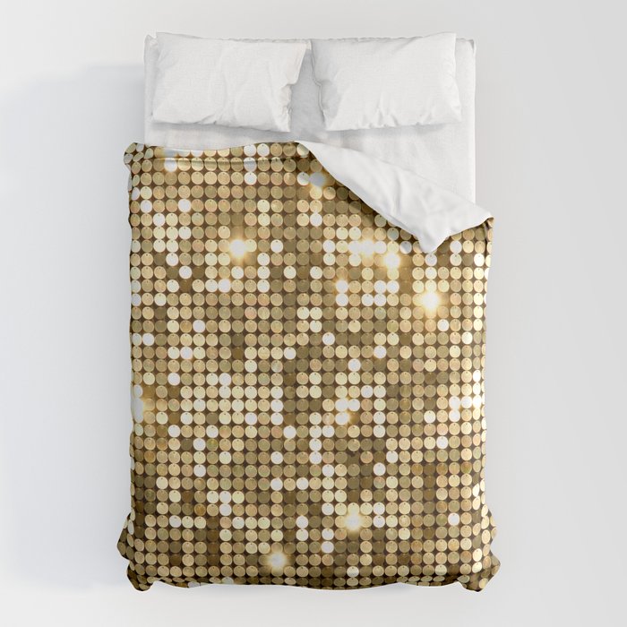 Golden Metallic Glitter Sequins Duvet Cover Gallery Image 6