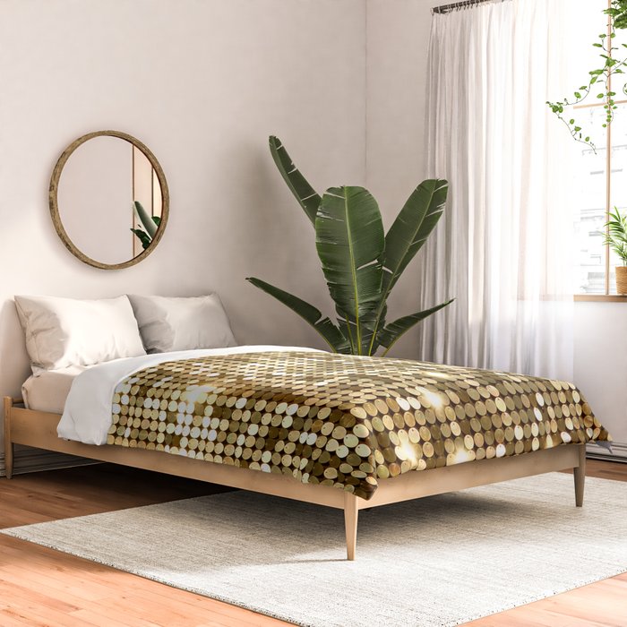 Golden Metallic Glitter Sequins Comforter Gallery Image 2