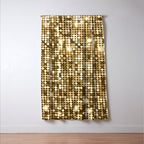 Golden Metallic Glitter Sequins Window Curtain Gallery Image 3